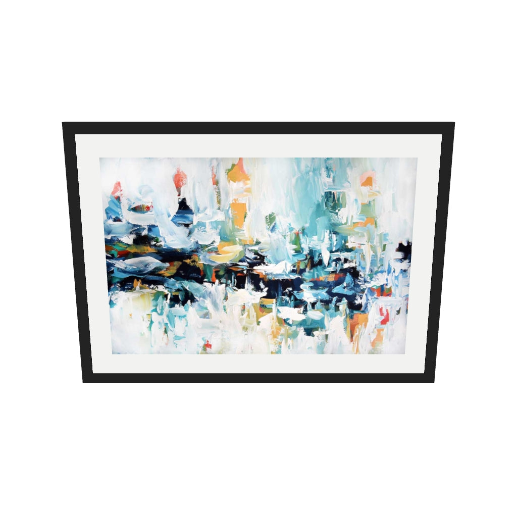[ah-ar-v1:8410eaa27e26193890735dbb] Abstract 154 Art Print — 50 x 70 cm, black frame (AR scale)