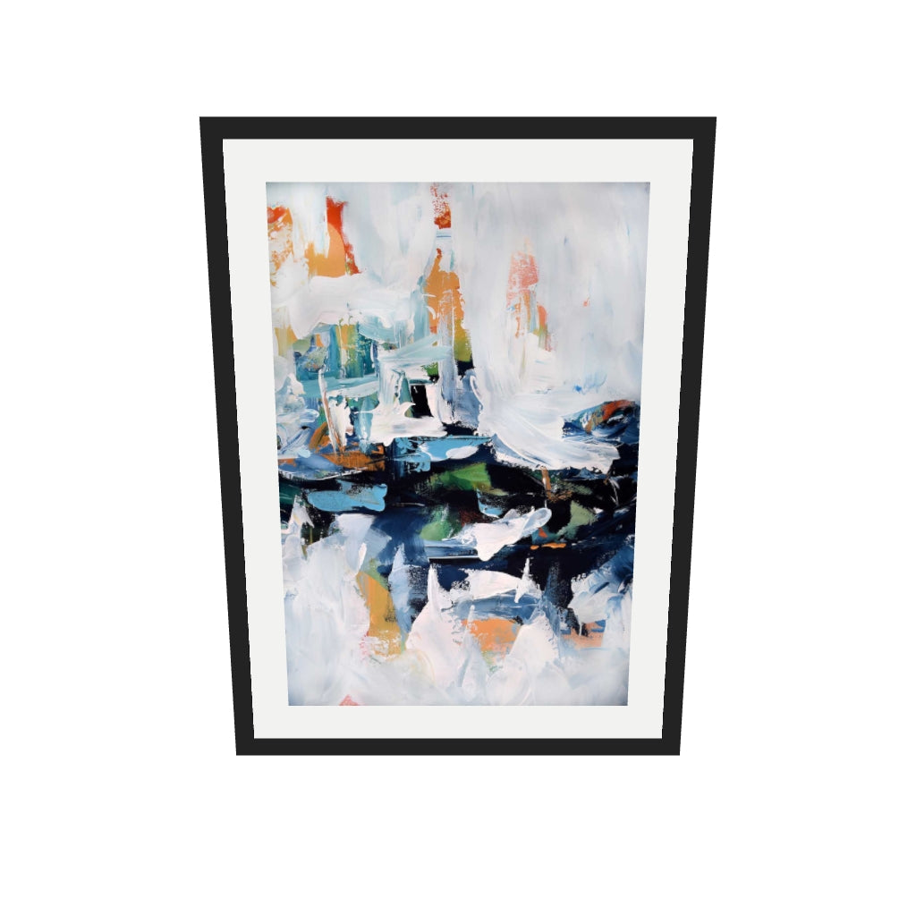 [ah-ar-v1:cbf08951501ee8d6ecbdeea7] Abstract 155 Art Print — 50 x 70 cm, black frame (AR scale)