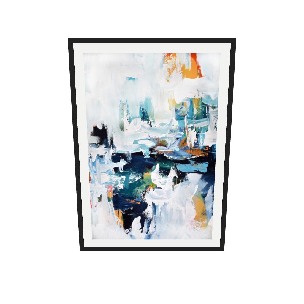 [ah-ar-v1:7e9dfec634ad13f75c7a6d97] Abstract 156 Art Print — 70 x 100 cm, black frame (AR scale)