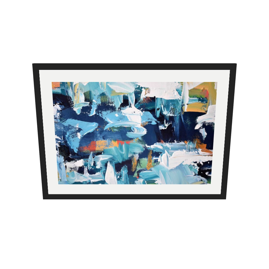 [ah-ar-v1:b98fda68c2d0a0b14957813d] Abstract 157 Art Print — 50 x 70 cm, black frame (AR scale)
