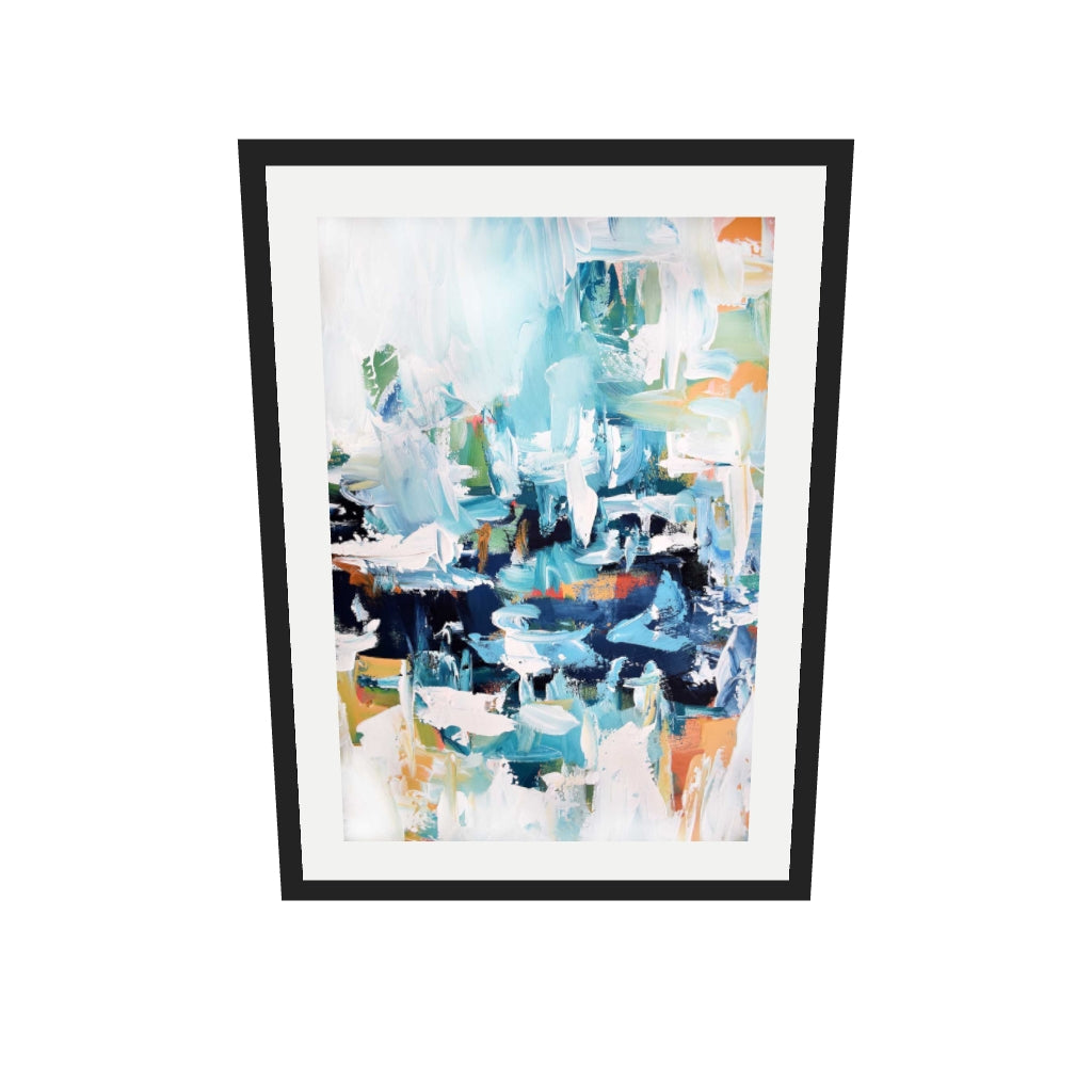 [ah-ar-v1:16bbf40d0220b28035595357] Abstract 161 Art Print — 50 x 70 cm, black frame (AR scale)