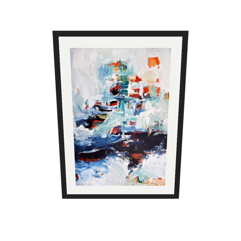 [ah-ar-v1:fff30d87d91ed2c2592b9568] Abstract 163 Art Print — 50 x 70 cm, black frame (AR scale)
