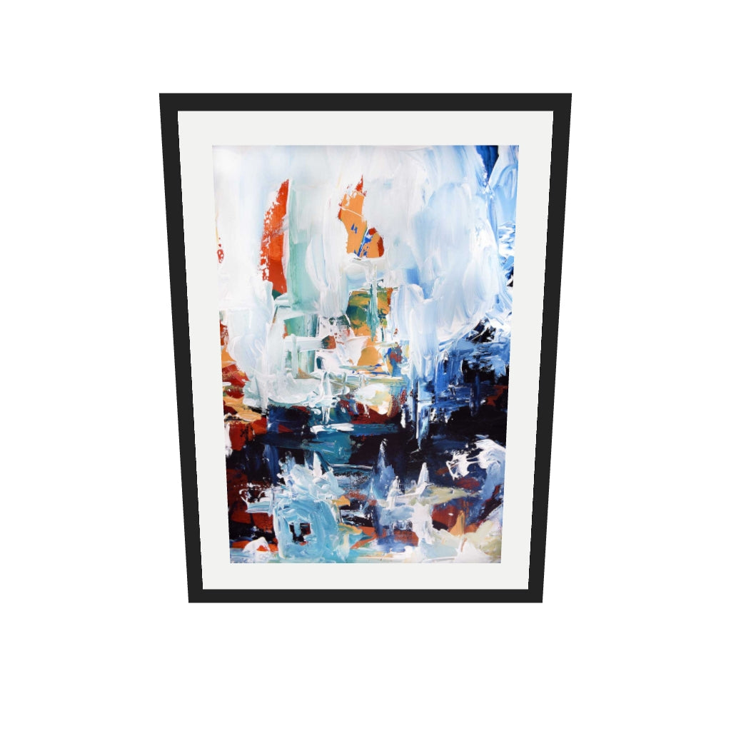 [ah-ar-v1:a9c71329c9523835cd635abf] Abstract 165 Art Print — 50 x 70 cm, black frame (AR scale)