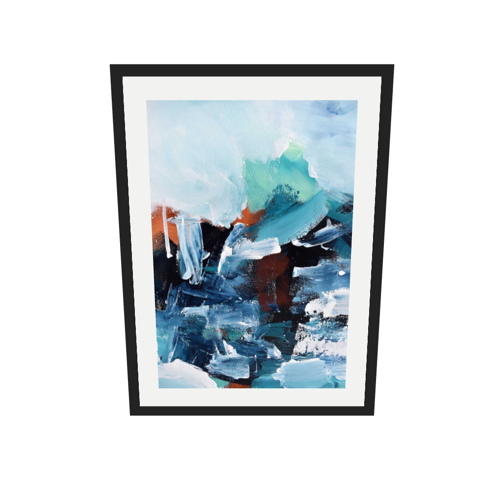 [ah-ar-v1:83497480bdd7a5c1b4d81bf2] Abstract 186 Art Print — 50 x 70 cm, black frame (AR scale)