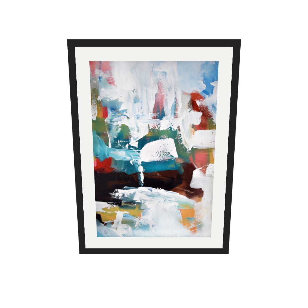 [ah-ar-v1:59c5bcac23cd80e186ae524a] Abstract 191 Art Print — 50 x 70 cm, black frame (AR scale)