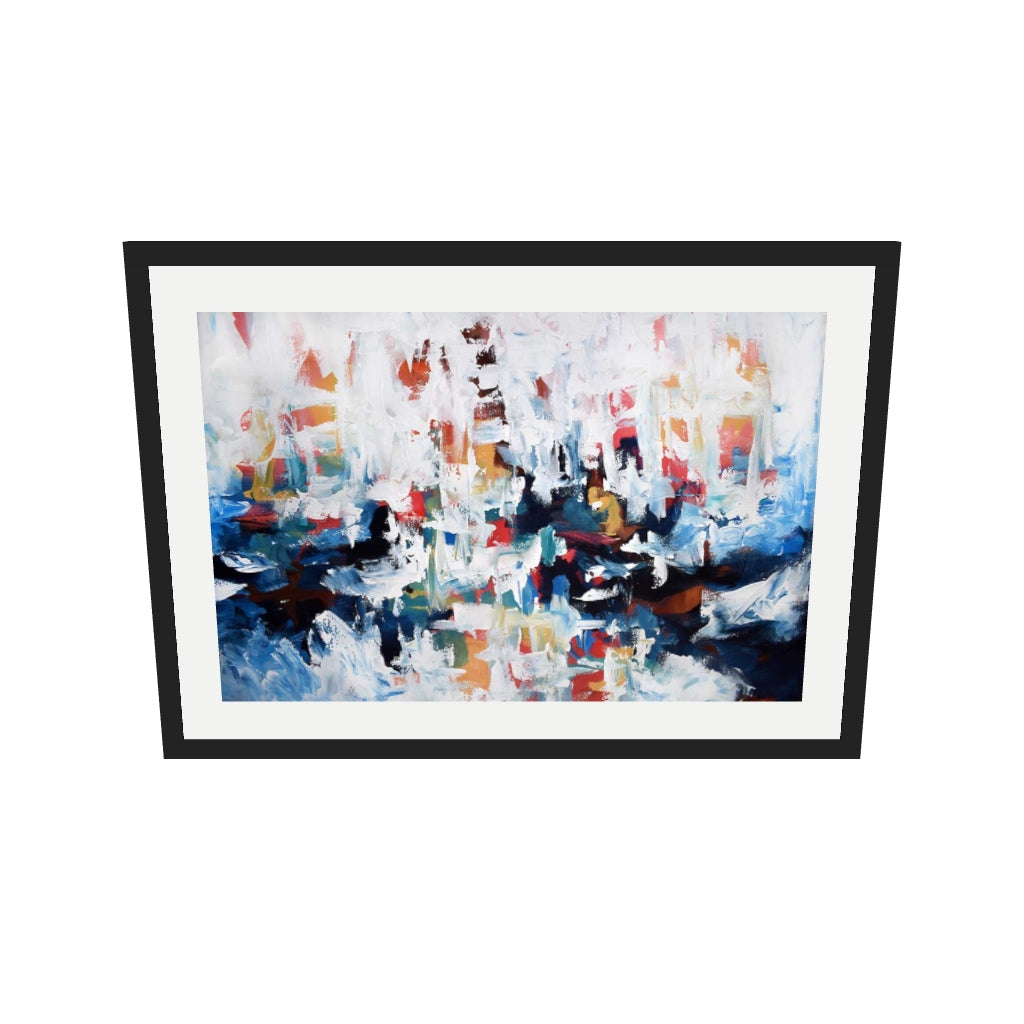 [ah-ar-v1:15bbbc7ecf643f04aedbaea3] Abstract 194 Art Print — 50 x 70 cm, black frame (AR scale)