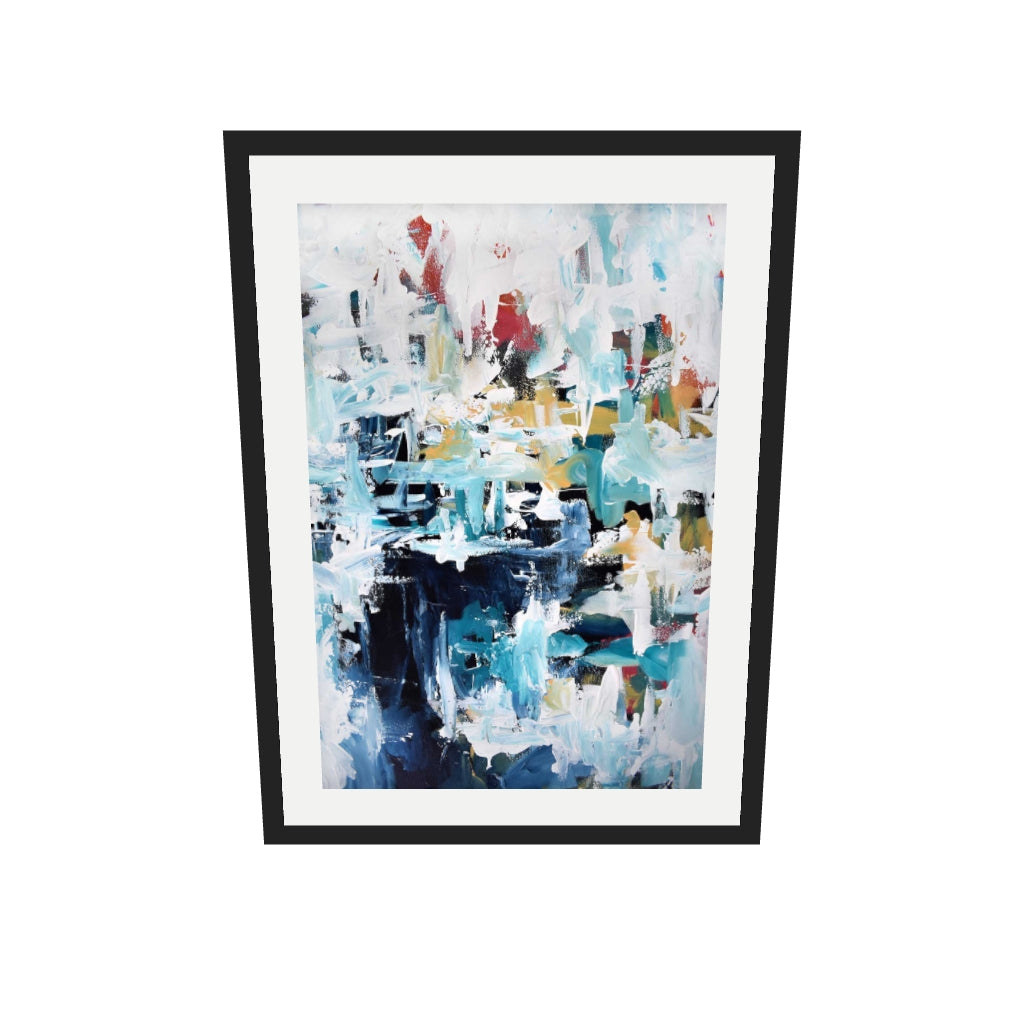 [ah-ar-v1:573e35bae8a6203c8828c30d] Abstract 196 Art Print — 50 x 70 cm, black frame (AR scale)