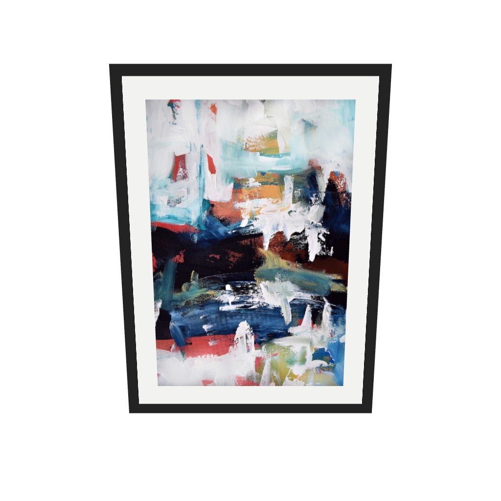 [ah-ar-v1:7da3b3ead897f98a3521e3cf] Abstract 197 Art Print — 50 x 70 cm, black frame (AR scale)