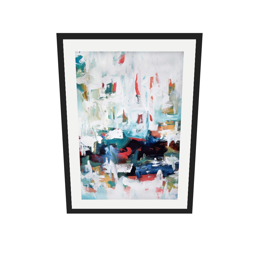 [ah-ar-v1:90a89fa826dd5425d45097e2] Abstract 198 Art Print — 50 x 70 cm, black frame (AR scale)