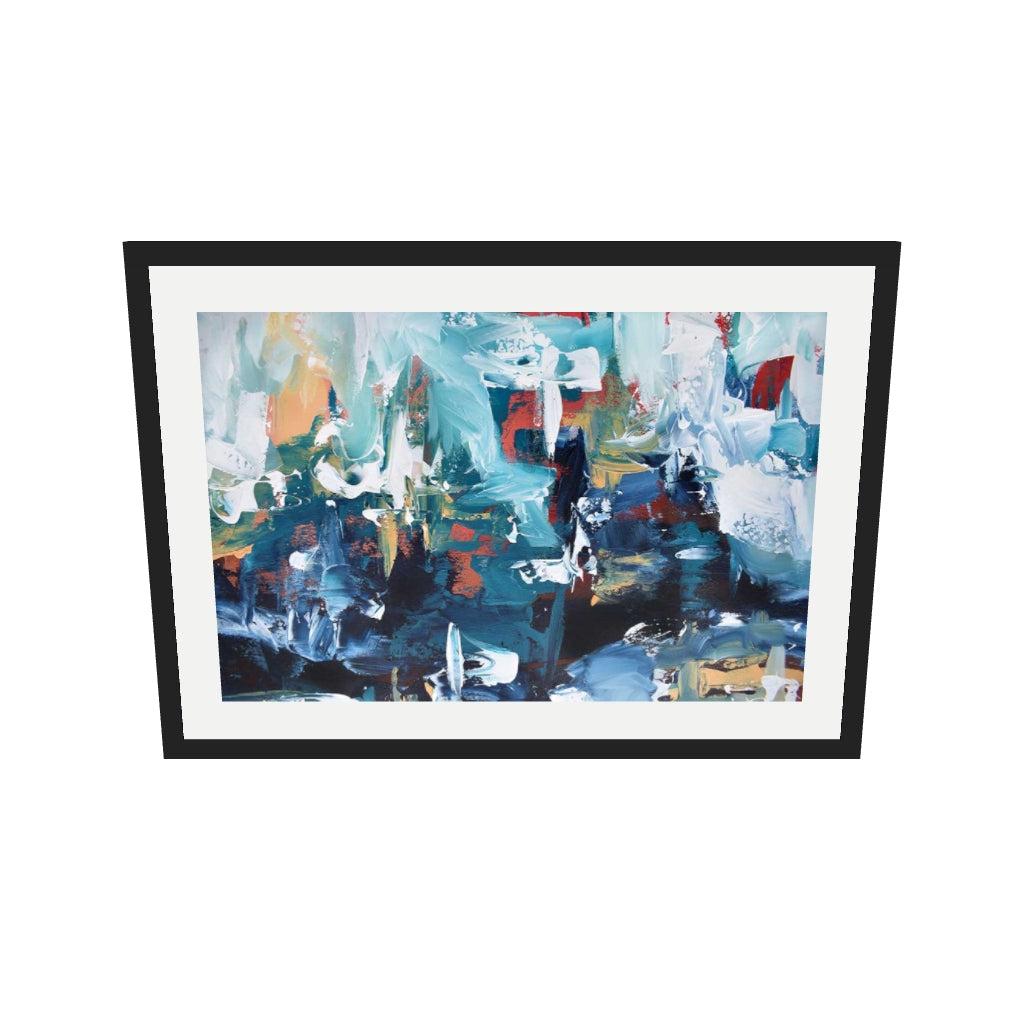 [ah-ar-v1:75093f4ede8b428fdf6caa1d] Abstract 207 Art Print — 50 x 70 cm, black frame (AR scale)