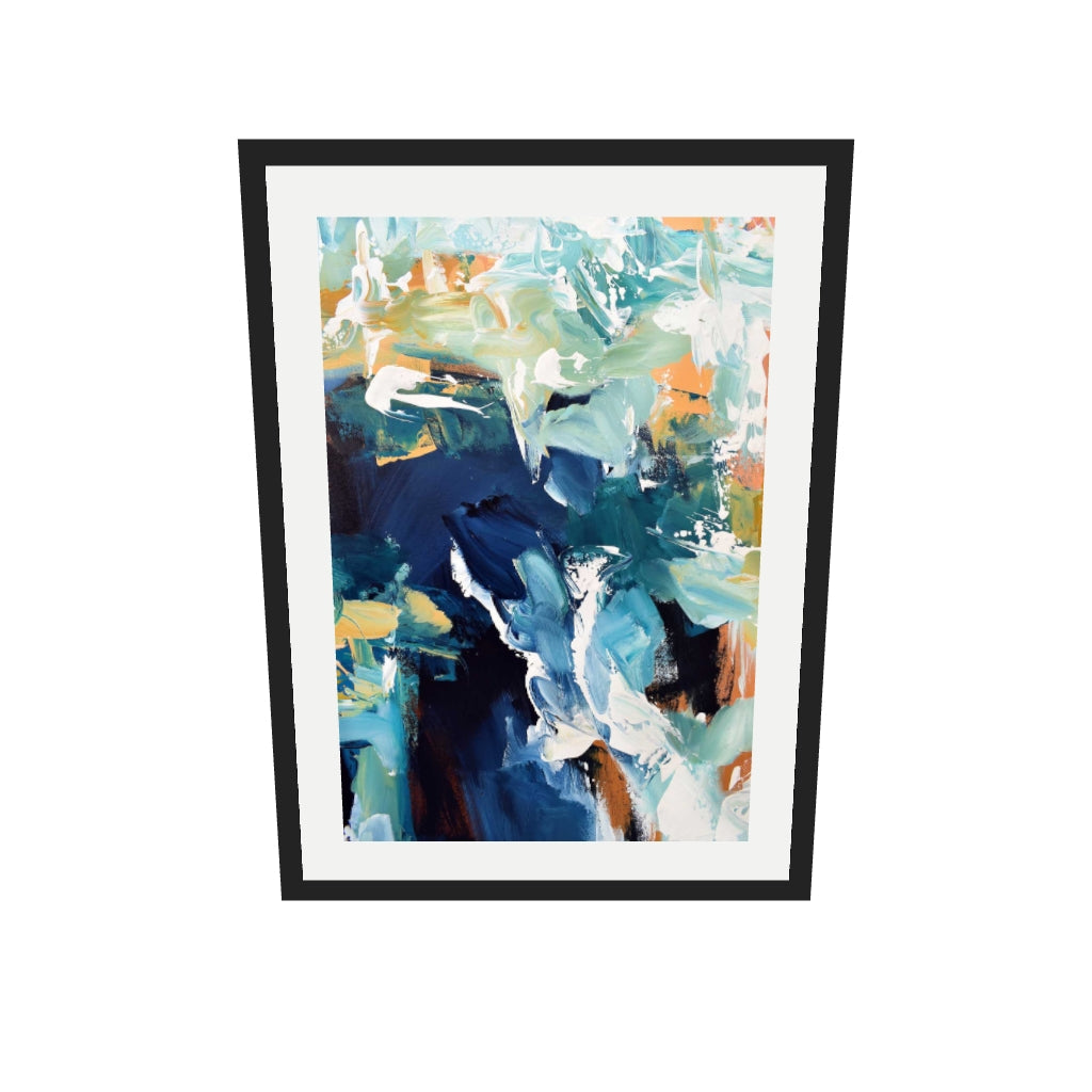 [ah-ar-v1:d33536912698a1363a664d20] Abstract 218 Art Print — 50 x 70 cm, black frame (AR scale)