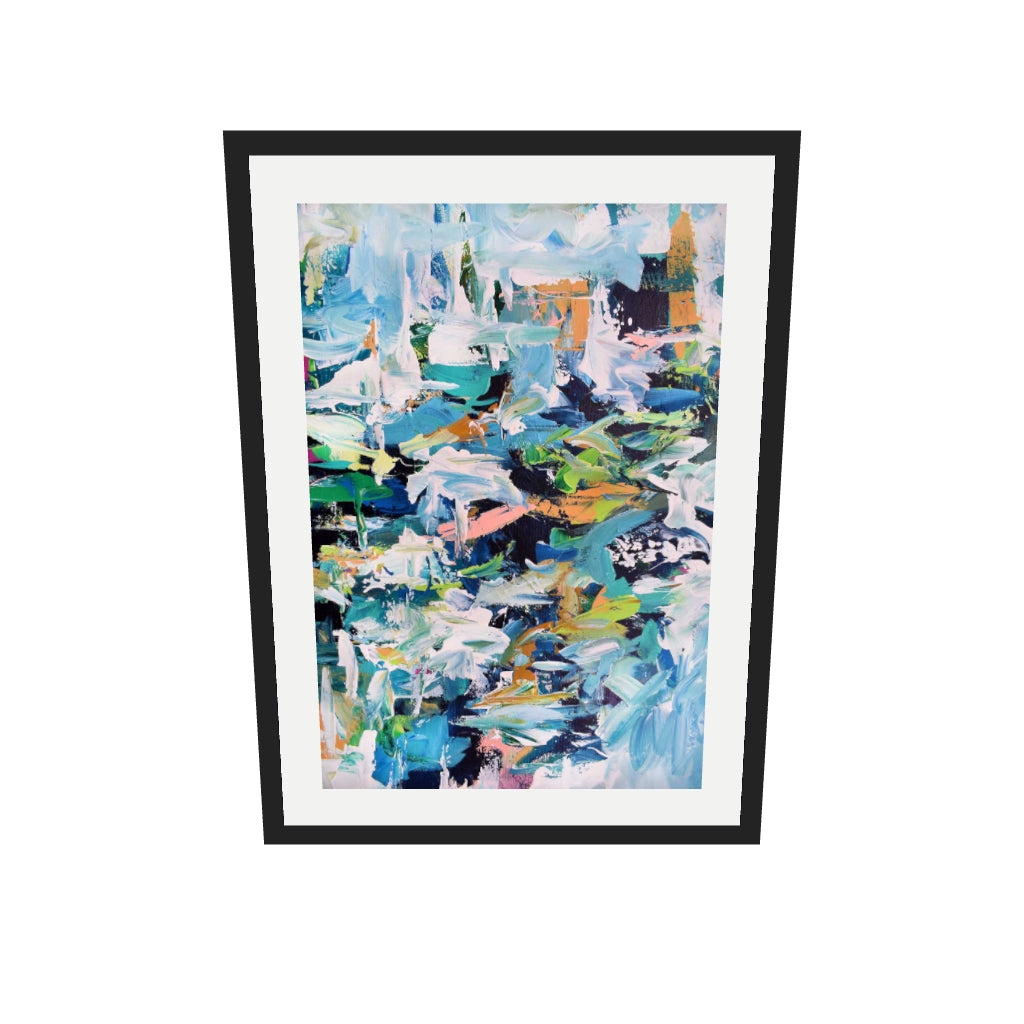 [ah-ar-v1:52f90be9f2e89fc827672602] Abstract 239 Art Print — 50 x 70 cm, black frame (AR scale)