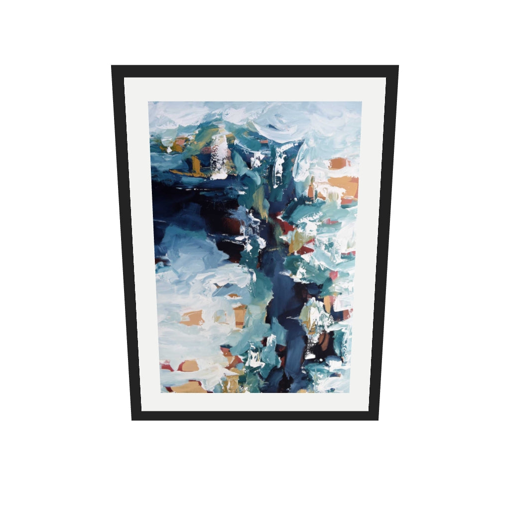 [ah-ar-v1:e8276c5104ca066414d05f67] Abstract 258 Art Print — 50 x 70 cm, black frame (AR scale)