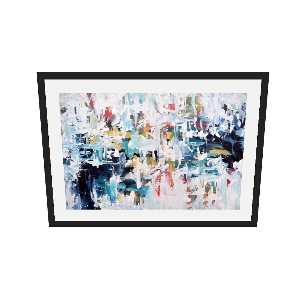 [ah-ar-v1:21a05234e07bc69885f7604b] Abstract 273 Art Print — 50 x 70 cm, black frame (AR scale)