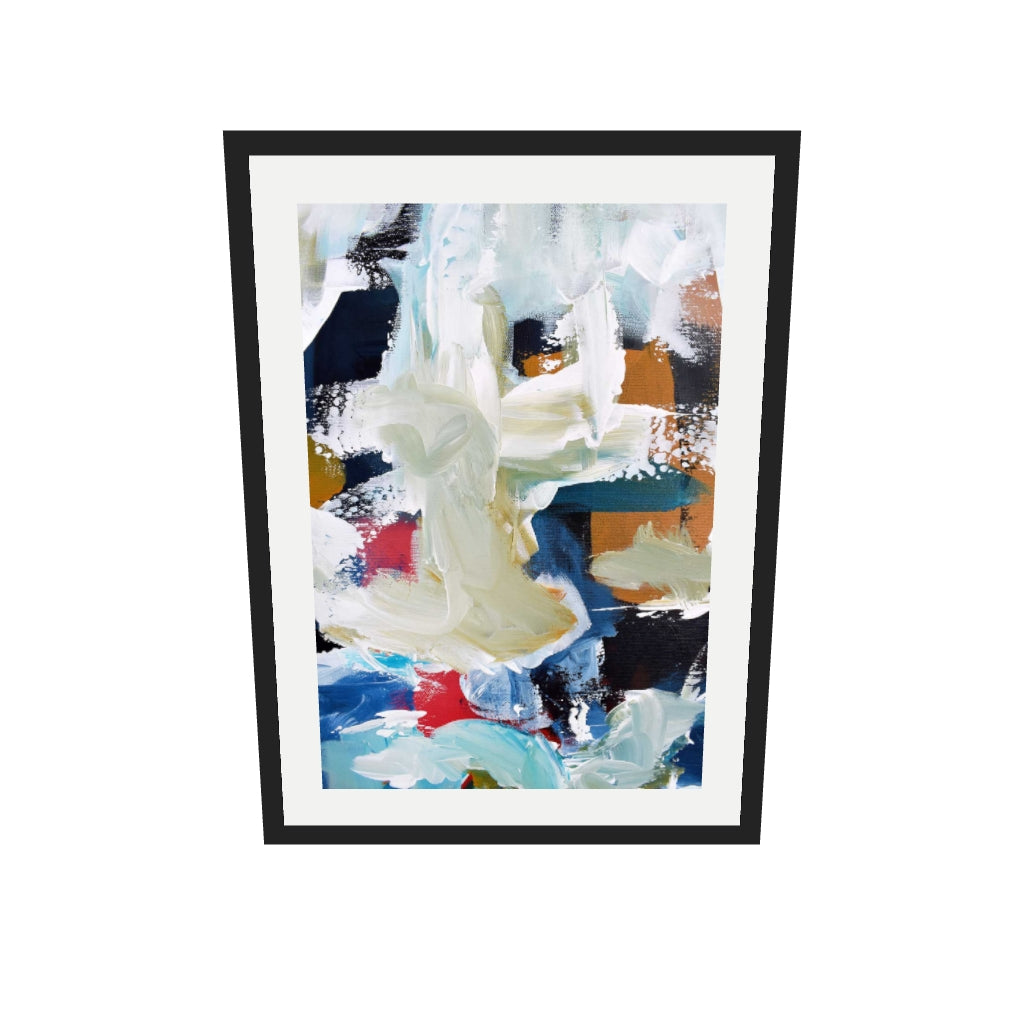 [ah-ar-v1:7957102d855a57c083cc61fe] Abstract 303 Art Print — 50 x 70 cm, black frame (AR scale)