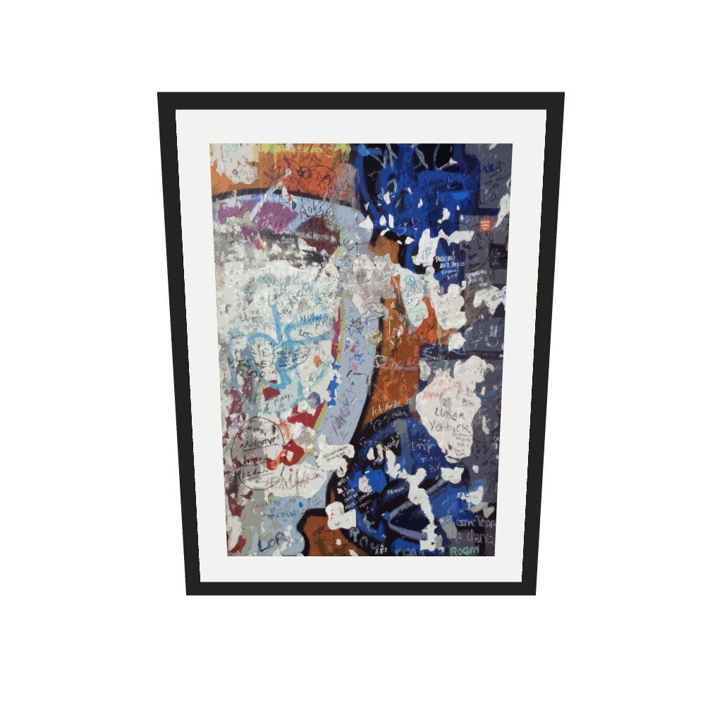 [ah-ar-v1:2a6f1b0e14fad66a9cb4f8de] Berlin Wall 2 Art Print — 50 x 70 cm, black frame (AR scale)