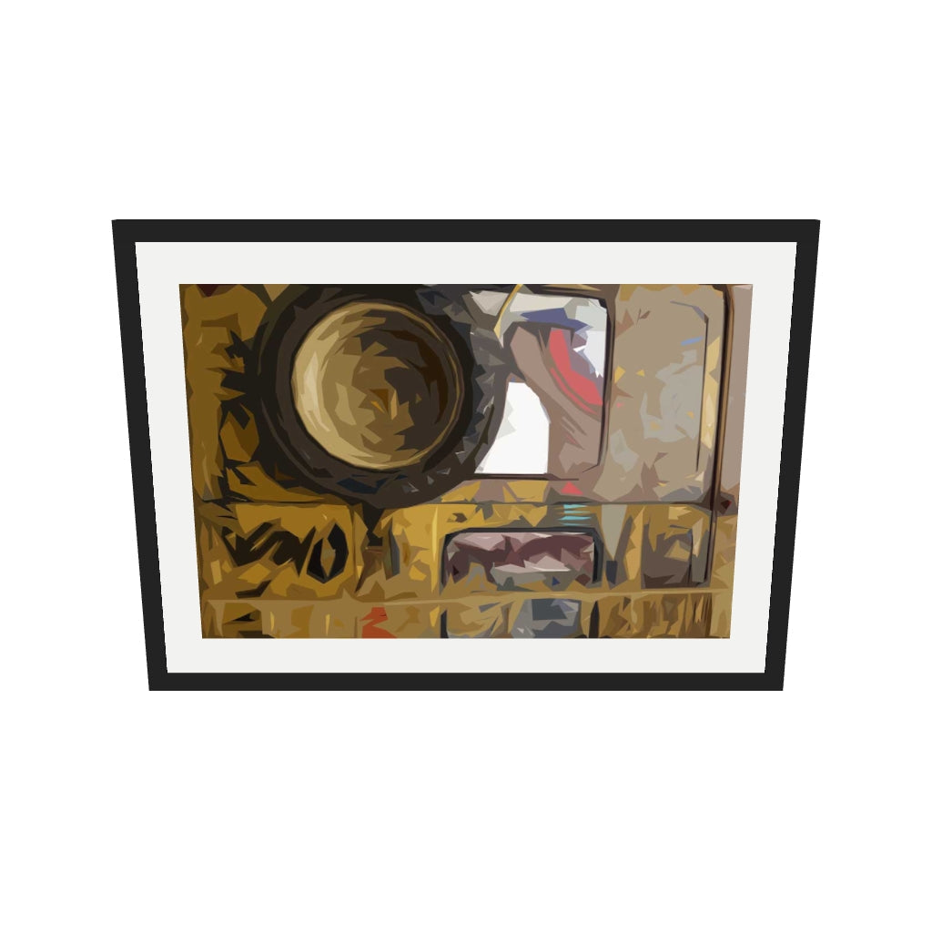 [ah-ar-v1:c3433c541af1cd95d245215b] Brushed Abstract Van Art Print — 50 x 70 cm, black frame (AR scale)