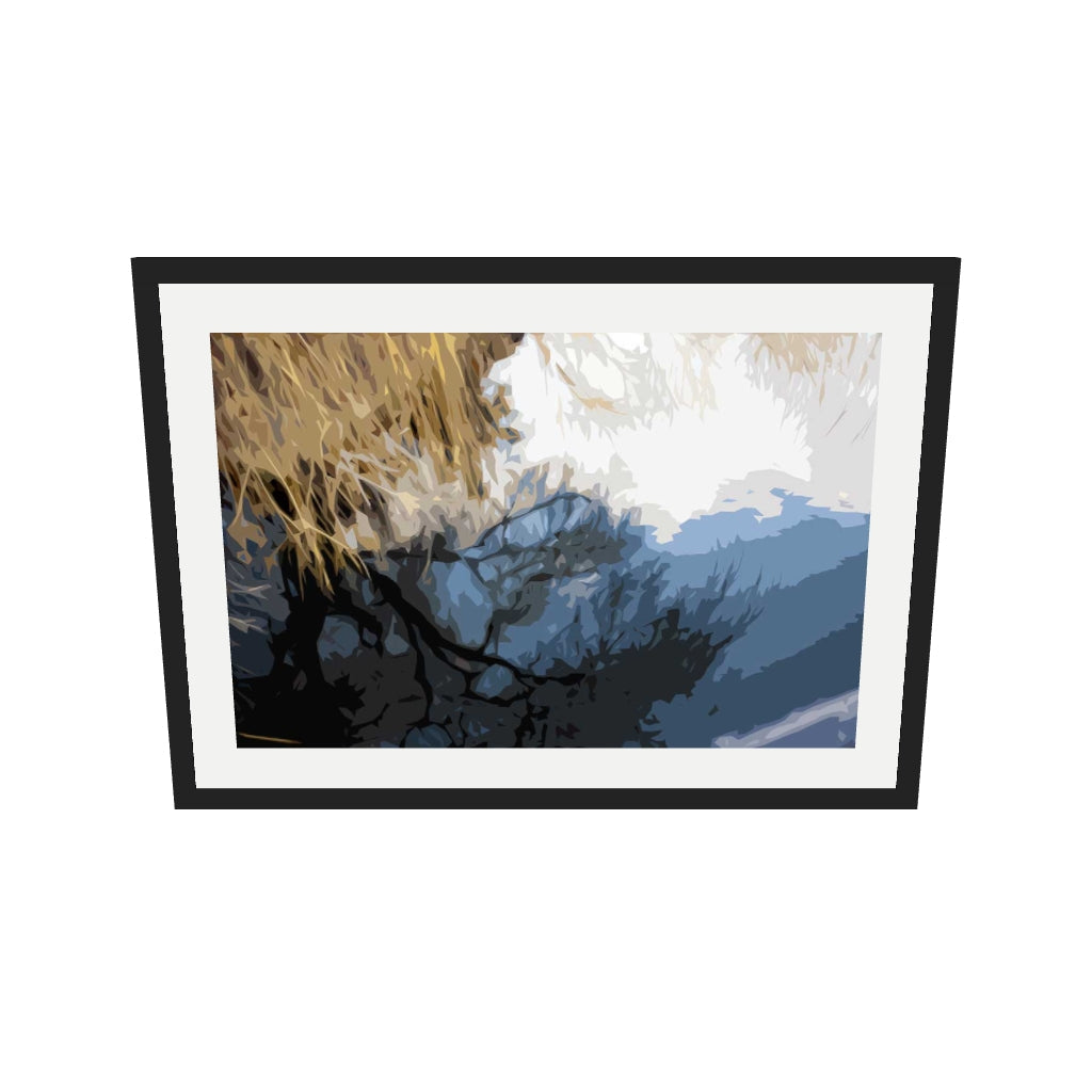 [ah-ar-v1:c0663786084e01ebbe6186ef] Brushed Landscape, Camden Art Print — 50 x 70 cm, black frame (AR scale)