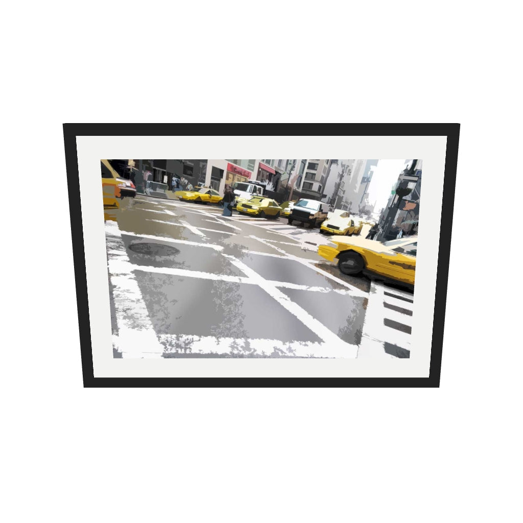 [ah-ar-v1:c1fb87fbdcc28634a6d58bbf] Brushed New York Crossing Art Print — 50 x 70 cm, black frame (AR scale)