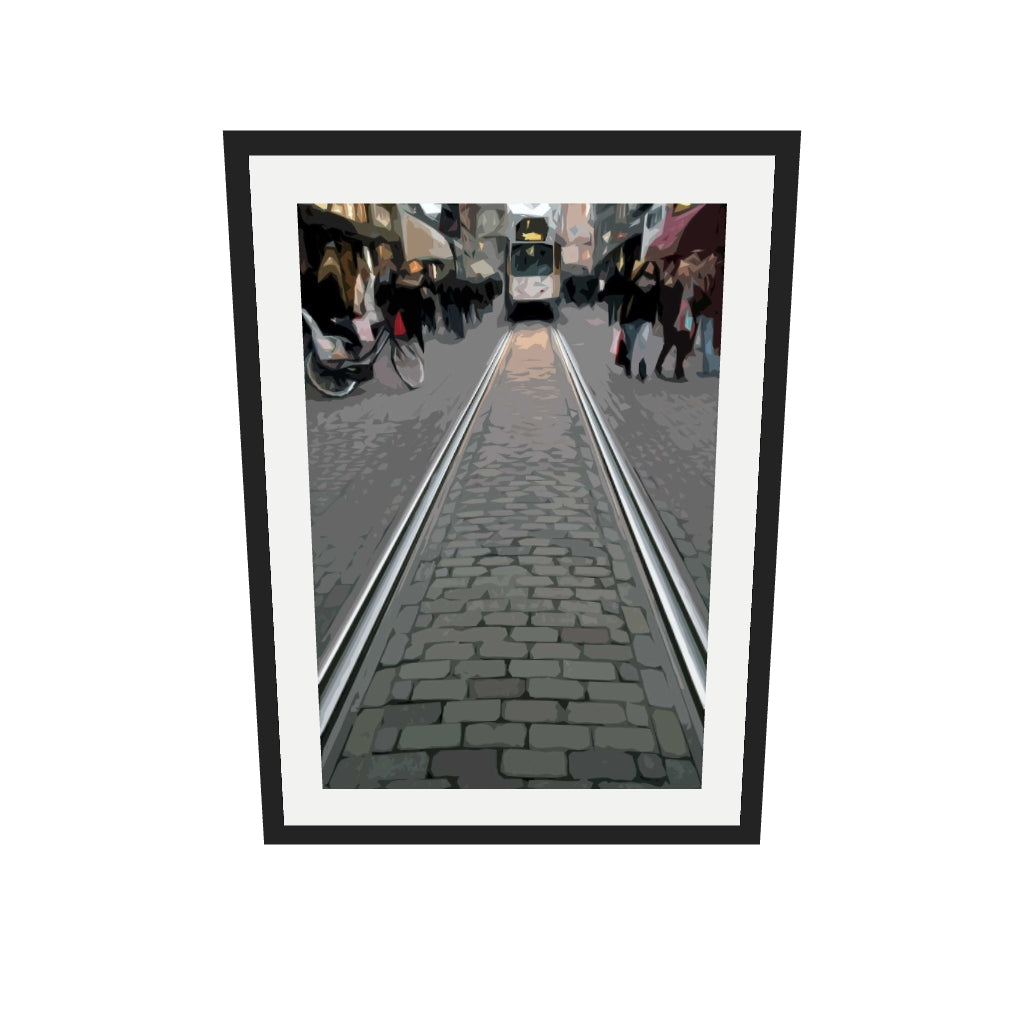 [ah-ar-v1:299c28a49dd0a1ea38969475] Brushed Amsterdam Art Print — 50 x 70 cm, black frame (AR scale)