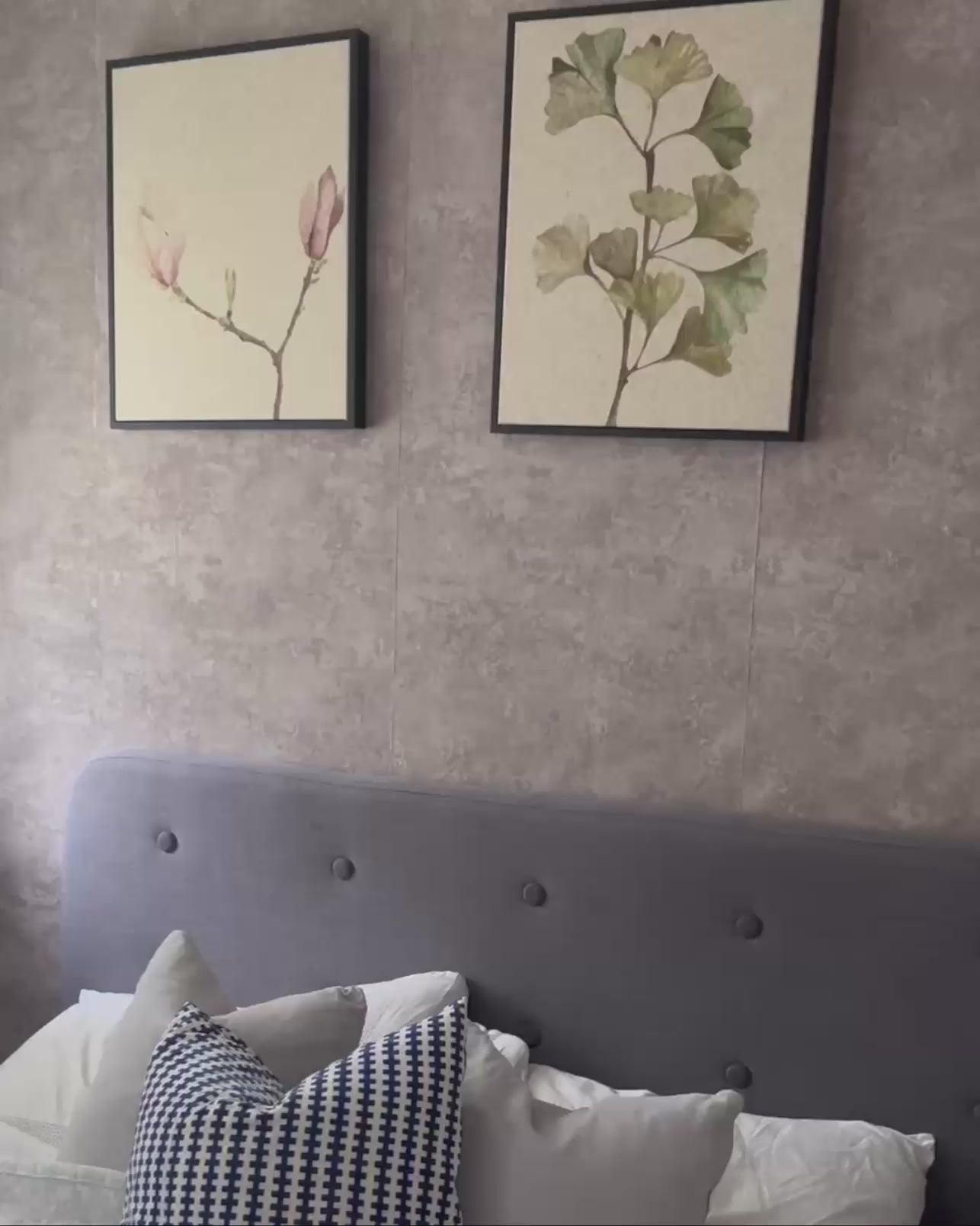 Load video: Vintage Botanical Leaves Canvas Set Of 3