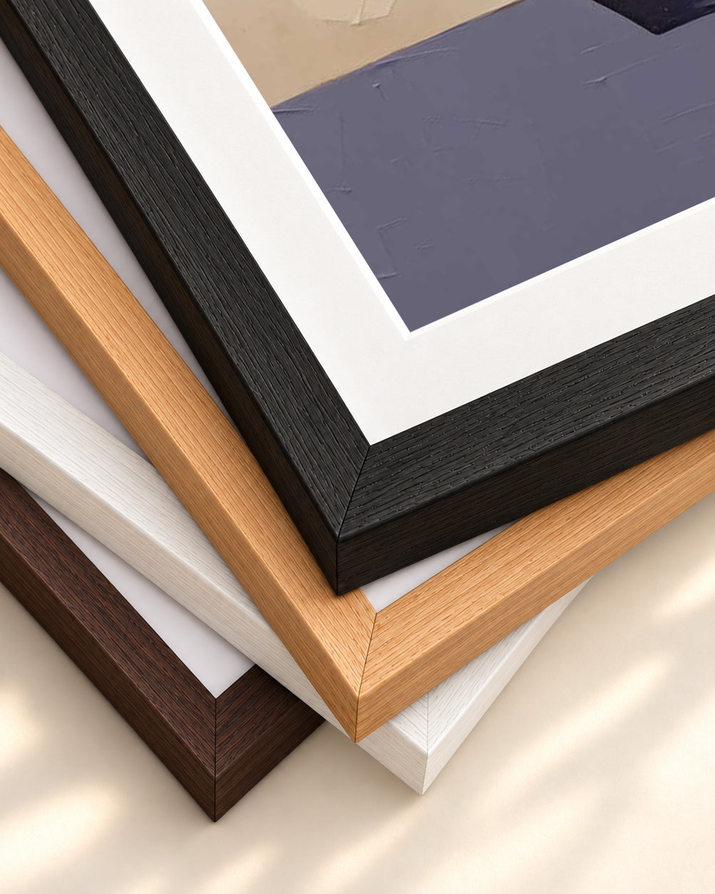 Purple And Terracotta Pot Art Print — framed print corner with 5 cm mount and bevel