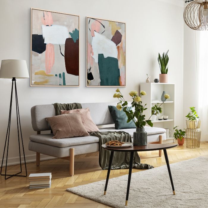 set of 2 large canvas art