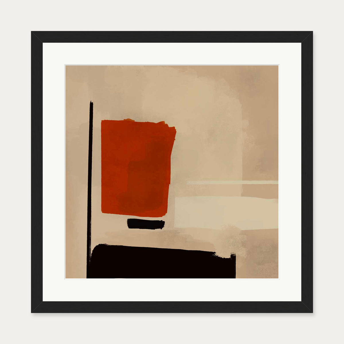 Reaching Out Art Print — 50 x 50 cm — Black Frame