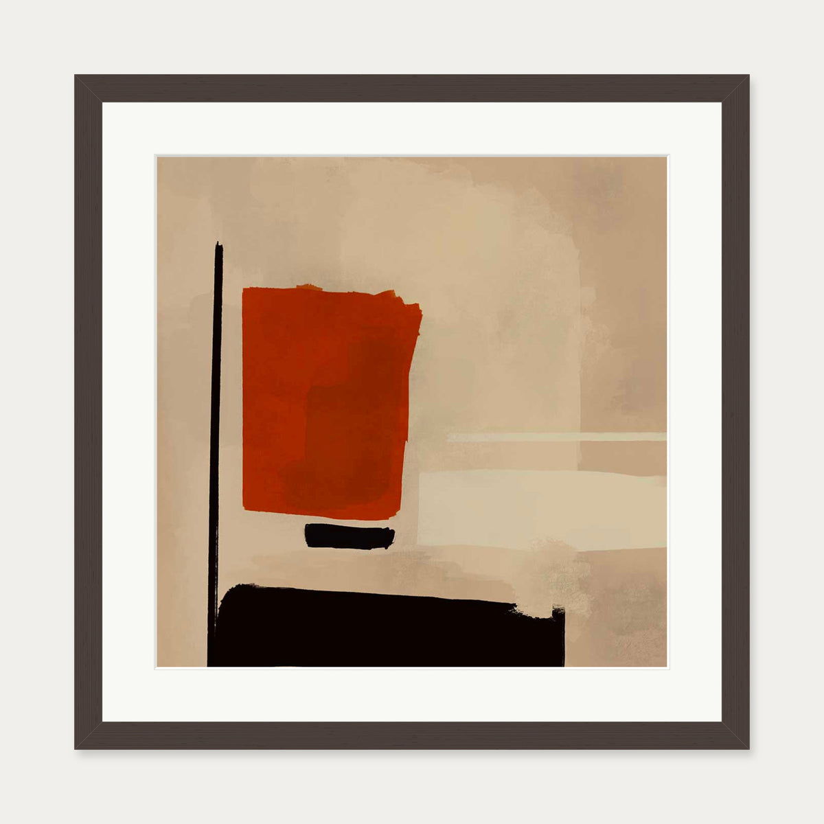 Reaching Out Art Print — 50 x 50 cm — Brown Frame