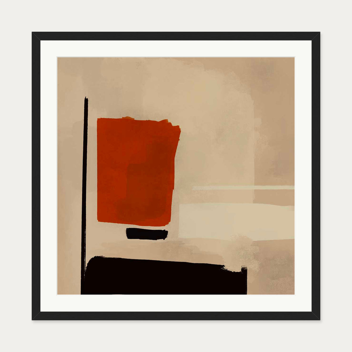 Reaching Out Art Print — 70 x 70 cm — Black Frame