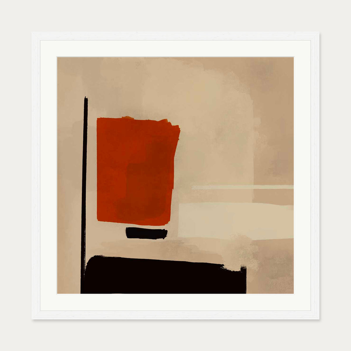 Reaching Out Art Print — 70 x 70 cm — White Frame