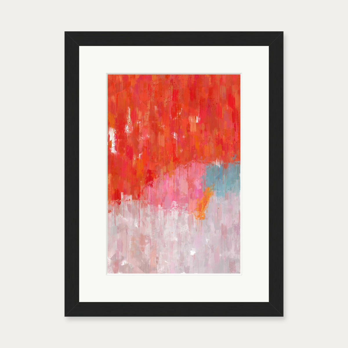 Red Abstract Texture Art Print — 30 x 40 cm — Black Frame