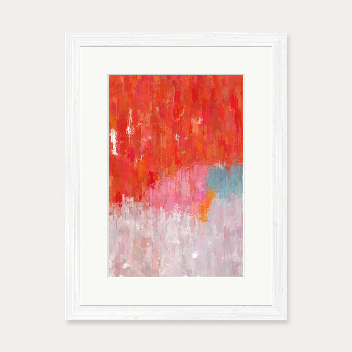 Red Abstract Texture Art Print — 30 x 40 cm — White Frame