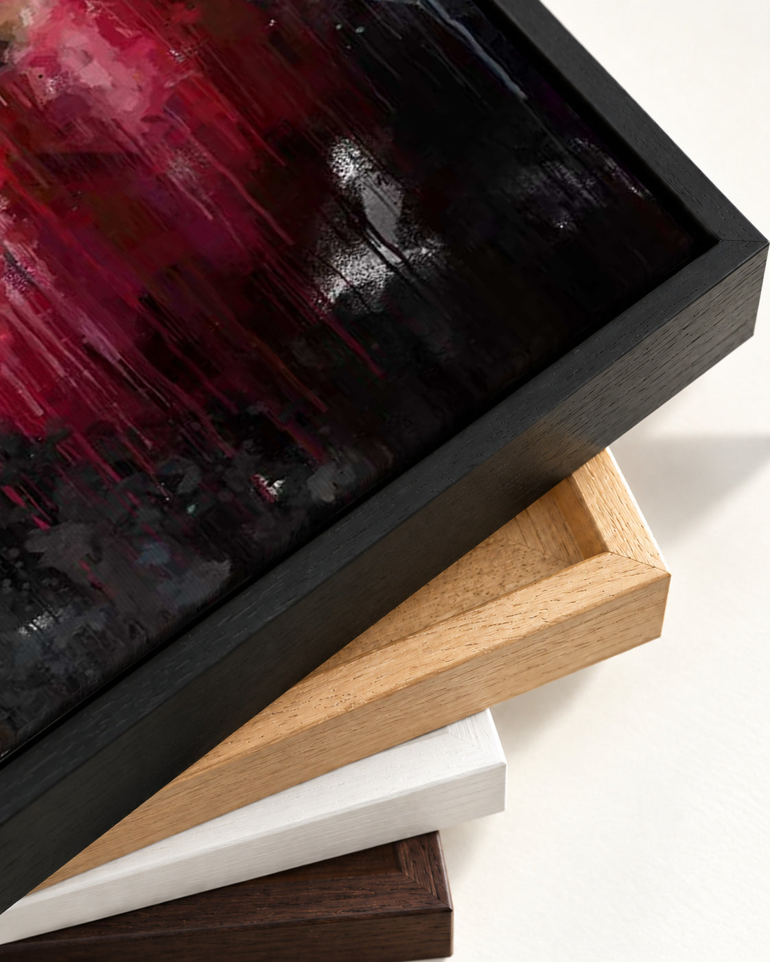 Red Apples Still Life Canvas Art — framed canvas corner and wrapped canvas detail