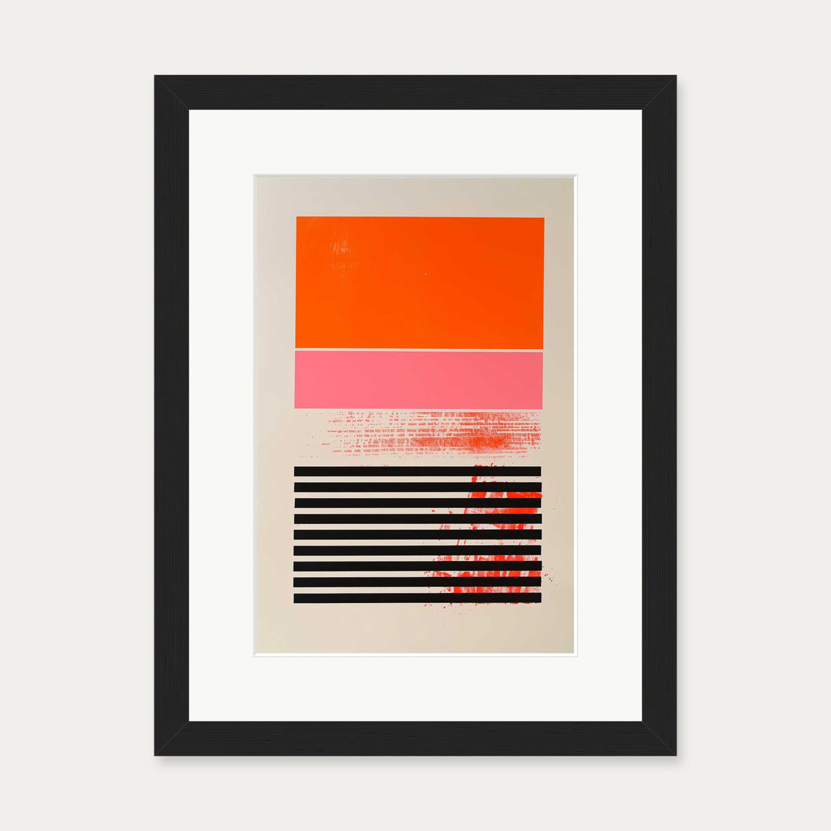 Red Block Art Print — 30 x 40 cm — Black Frame