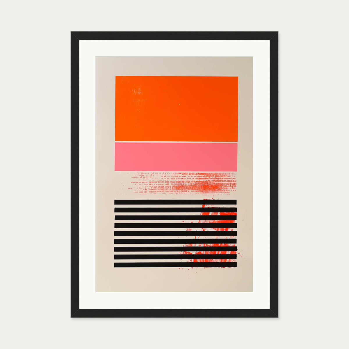 Red Block Art Print — 50 x 70 cm — Black Frame