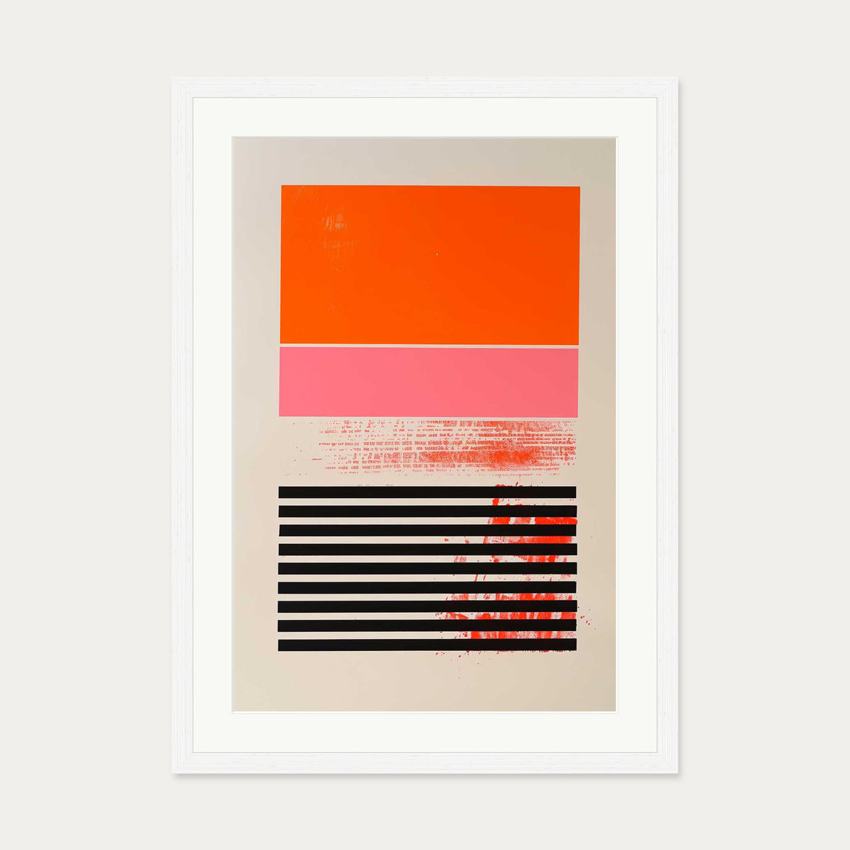 Red Block Art Print — 50 x 70 cm — White Frame
