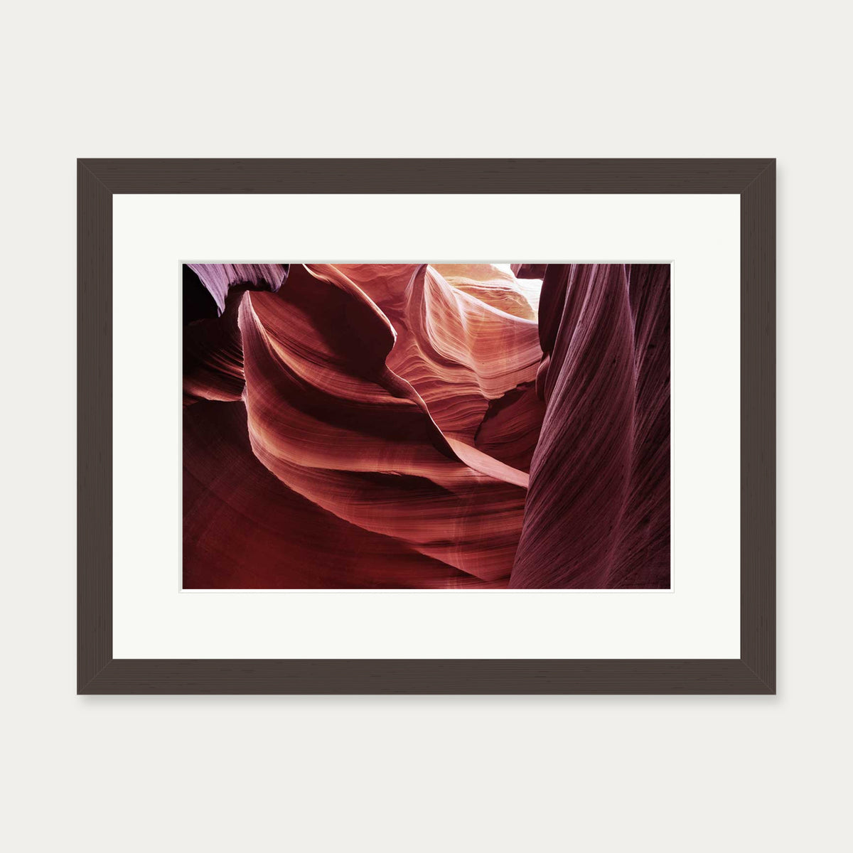 Red Valley Wall Art Print — 30 x 40 cm — Brown Frame