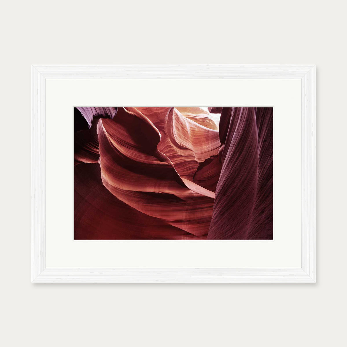 Red Valley Wall Art Print — 30 x 40 cm — White Frame