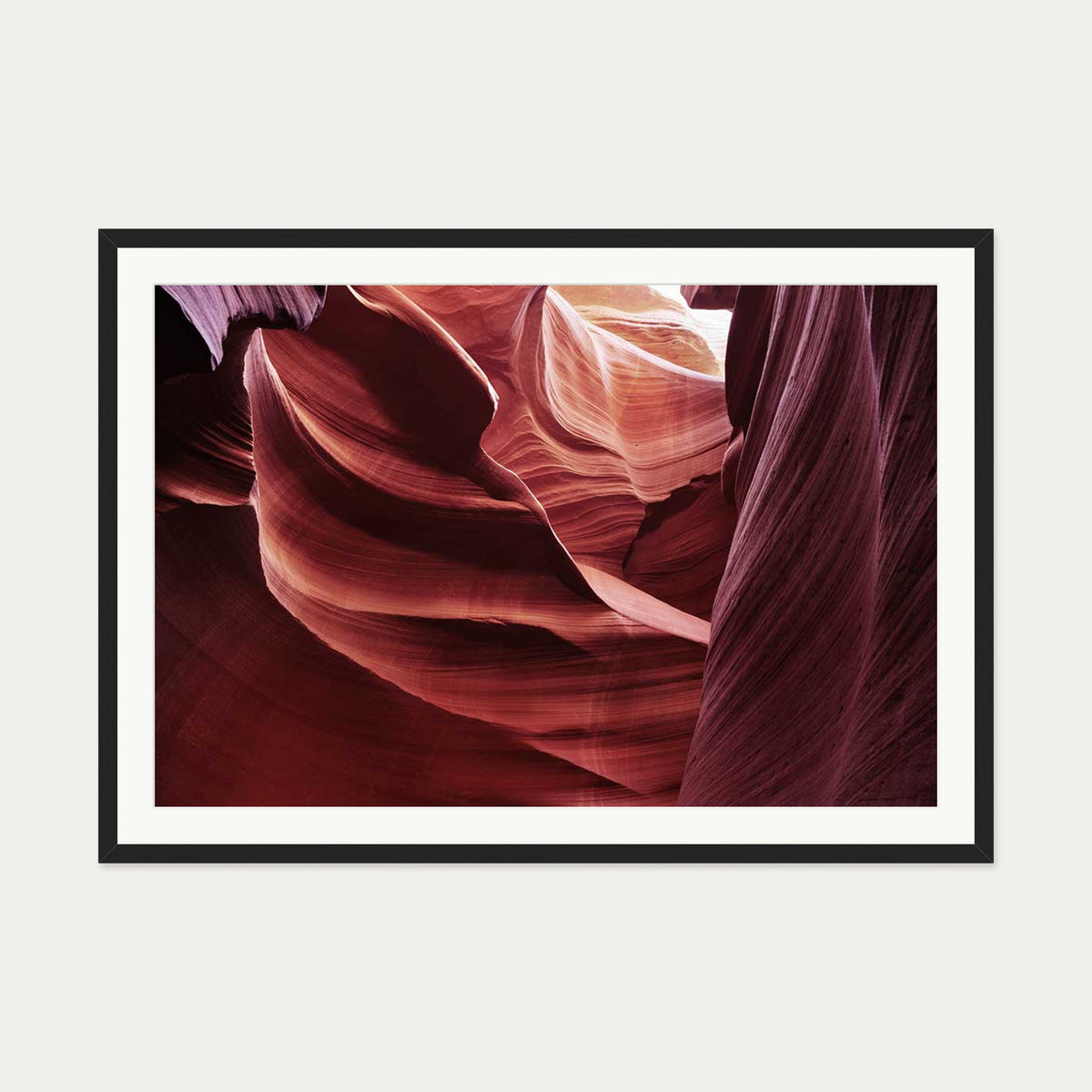 Red Valley Wall Art Print — 70 x 100 cm — Black Frame