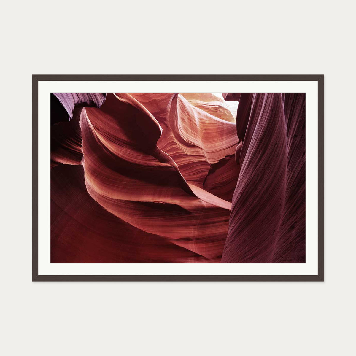 Red Valley Wall Art Print — 70 x 100 cm — Brown Frame