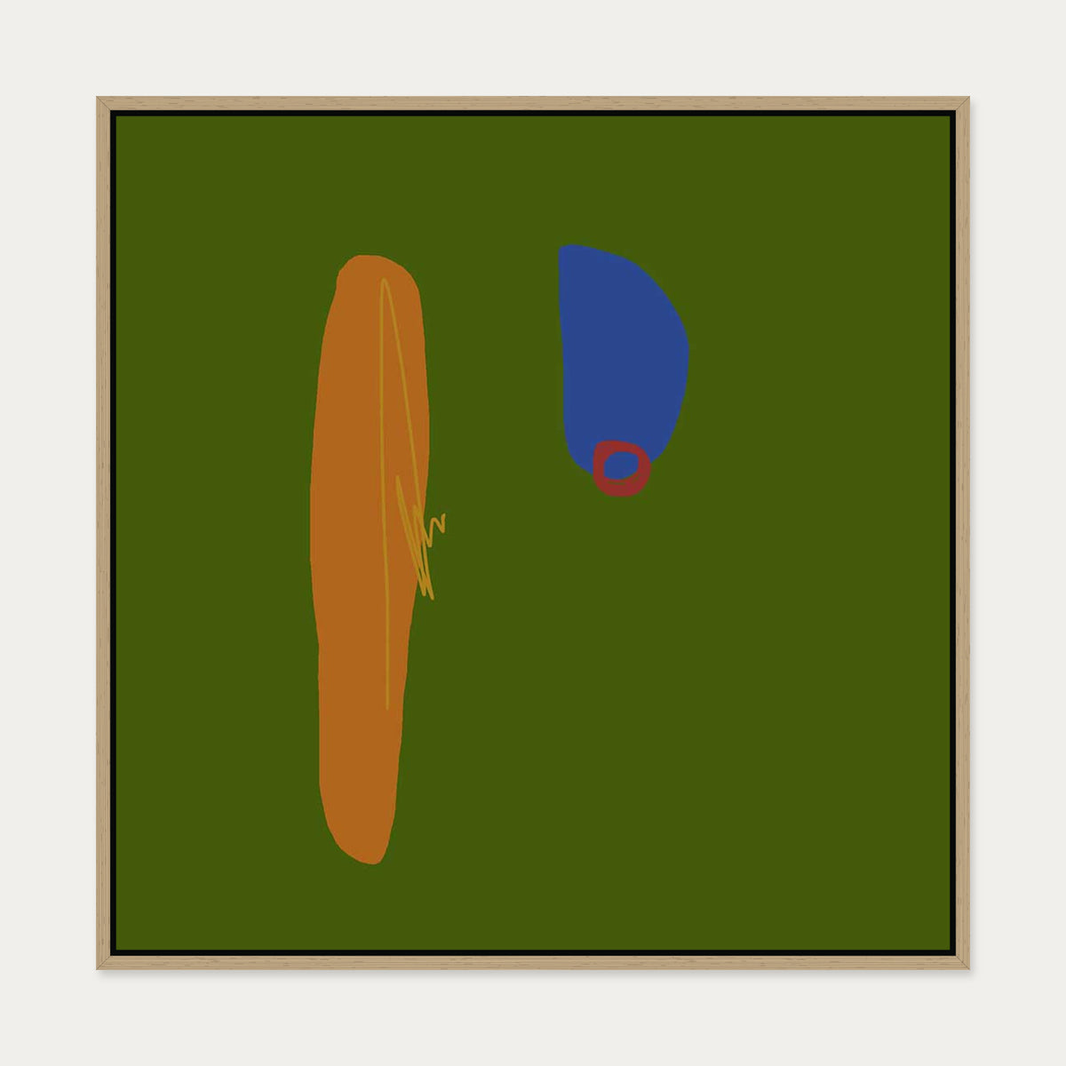Relief #02 Canvas Art — 70 x 70 cm — Oak Frame