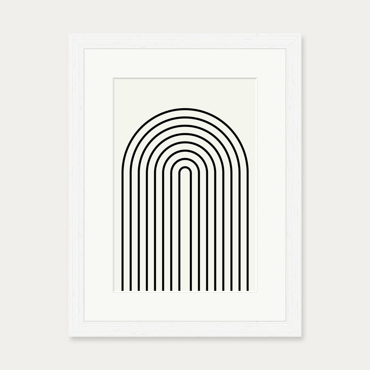 Retro Curve Art Print — 30 x 40 cm — White Frame