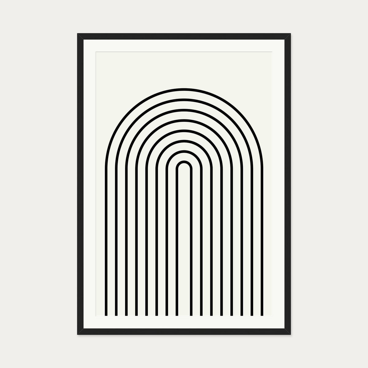 Retro Curve Art Print — 70 x 100 cm — Black Frame