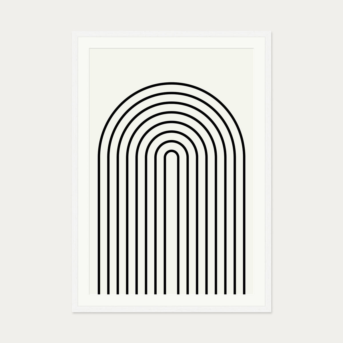 Retro Curve Art Print — 70 x 100 cm — White Frame