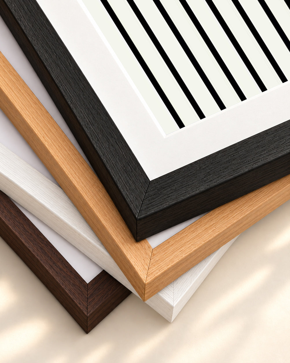 Retro Curve Art Print — framed print corner with 5 cm mount and bevel