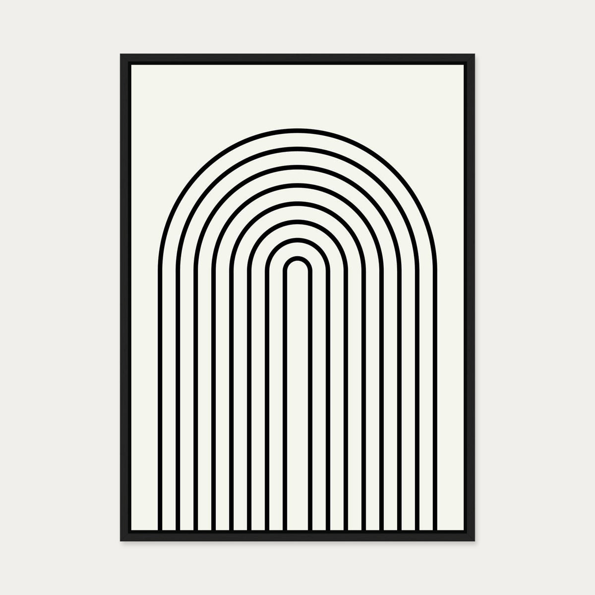 Retro Curve Canvas Art — 50 x 70 cm — Black Frame