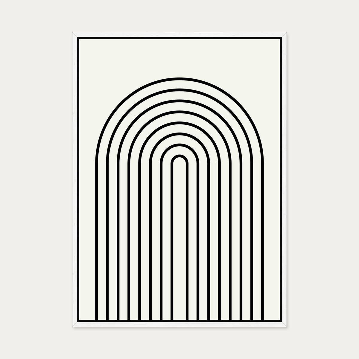 Retro Curve Canvas Art — 50 x 70 cm — White Frame