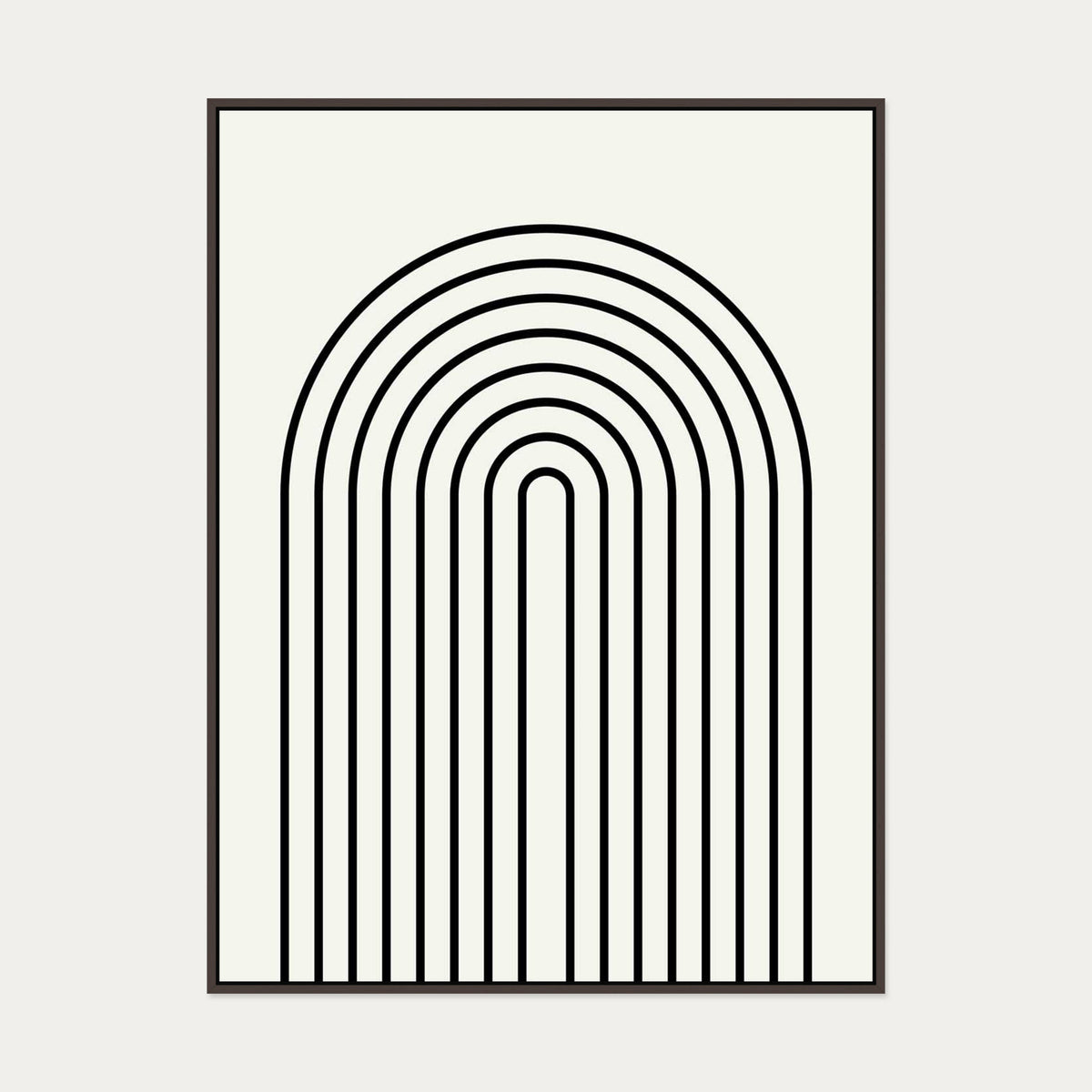 Retro Curve Canvas Art — 90 x 120 cm — Brown Frame