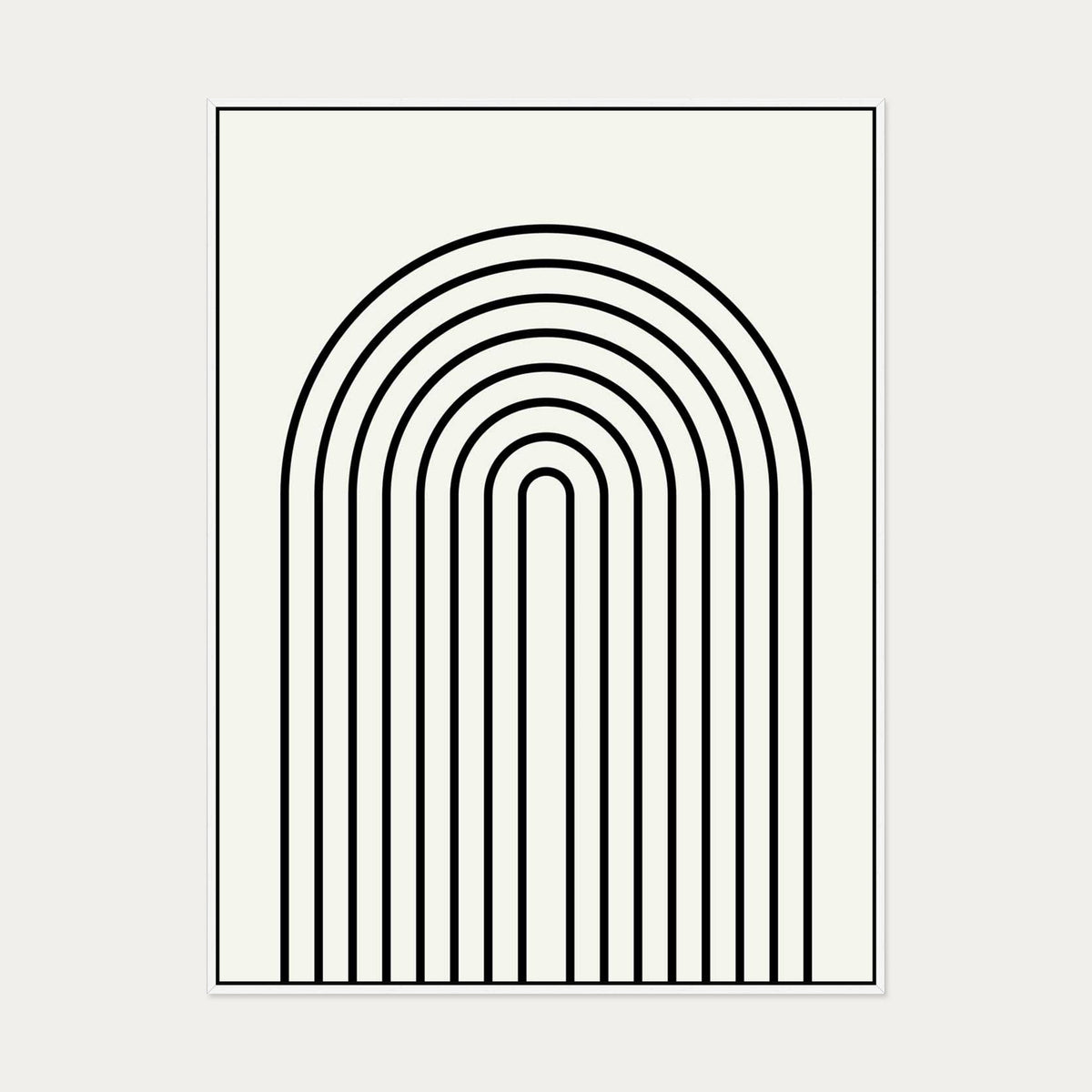 Retro Curve Canvas Art — 90 x 120 cm — White Frame